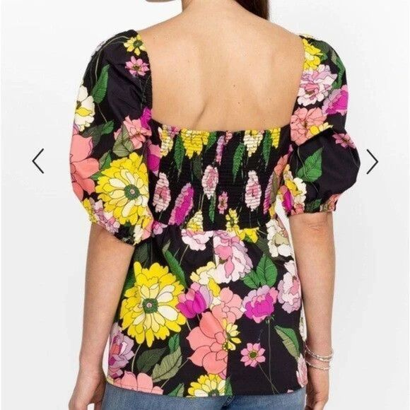 Johnny Was Women's Black Floral Print Paloma MARISOL Blouse, Size Large - Picture 3 of 6
